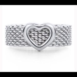 Tiffany somerset mesh ring with heart